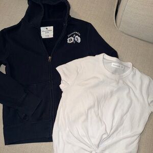 Abercrombie Kids Black Jacket and White Tee Set